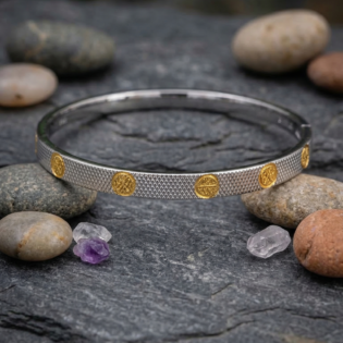 Rajmudra Dual-Tone Silver Kada