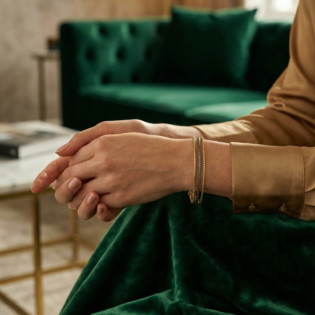 Swaralaya Multi-Line Silver Bracelet - Image 2