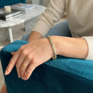 Triratna Weave Silver Bracelet - Image 4