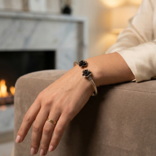 Noor Bloom Silver Kada Bracelet - Image 2