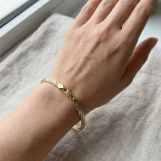 Triratna Weave Silver Bracelet - Image 5