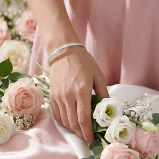 Chandrika Frost Silver Kada Bracelet - Image 3