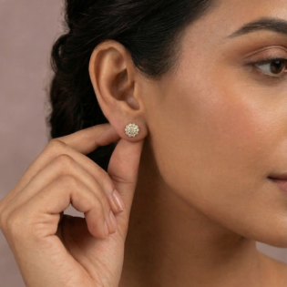 Silver Solara Bloom Stud Earrings - Image 4