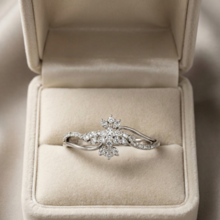 Celestial Blossom Silver Ring - Image 5