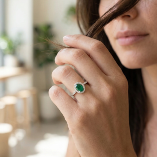 Emerald Radiance Halo Ring - Image 2