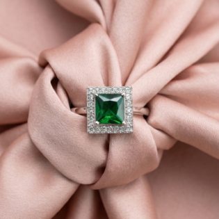 Emerald Square Elegance Ring