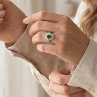 Emerald Radiance Halo Ring - Image 3