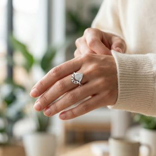 Dewdrop Silver Ring - Image 2