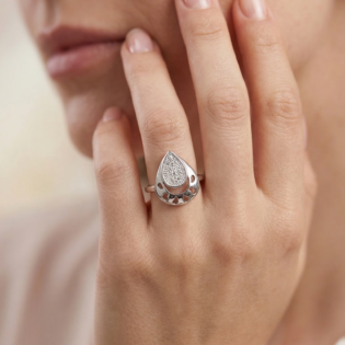 Dewdrop Silver Ring - Image 5