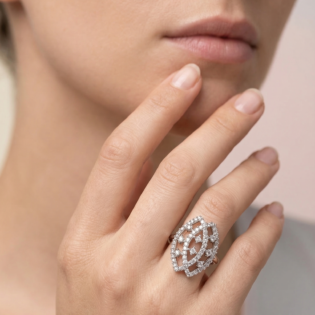 Royal Lattice Silver Statement Ring - Image 2