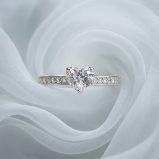 Eternal Heart Silver Solitaire Ring