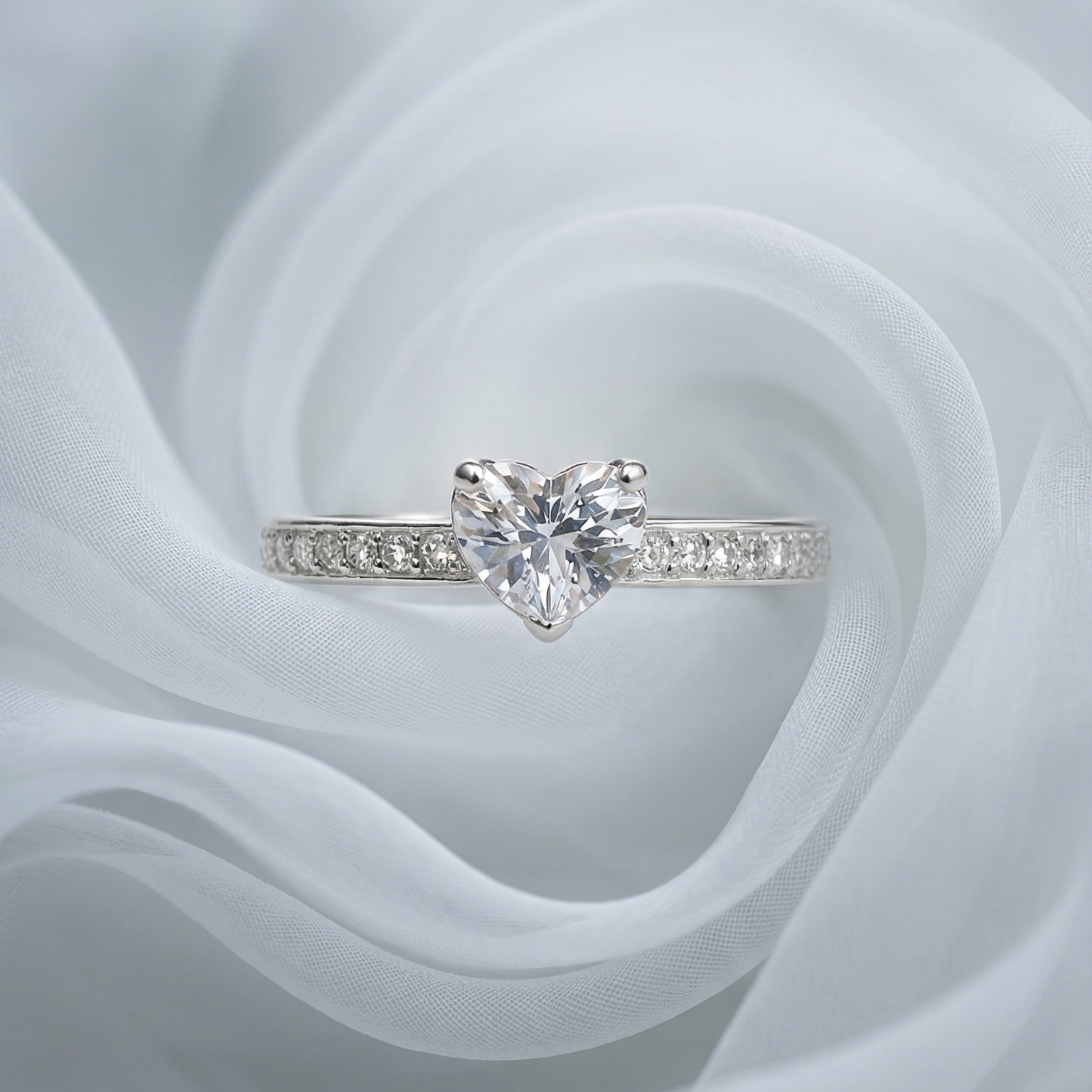 Eternal Heart Silver Solitaire Ring