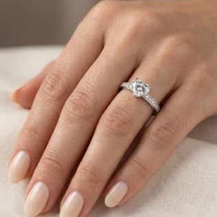 Eternal Heart Silver Solitaire Ring - Image 4