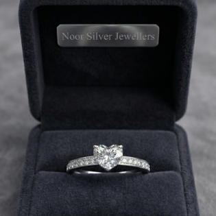 Eternal Heart Silver Solitaire Ring - Image 2