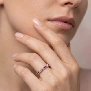 Crimson Frost Silver Band - Image 2