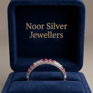 Crimson Frost Silver Band - Image 4