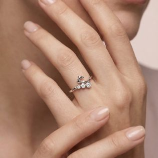 Silver Serpent Grace Ring - Image 2