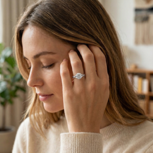 Silver Serenity Solitaire Ring - Image 4