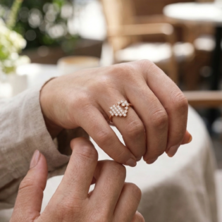Golden Heart Embrace Ring - Image 2
