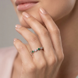 Emerald Whisper Eternity Ring - Image 4