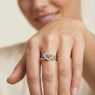 Infinity Heart Promise Ring - Image 4