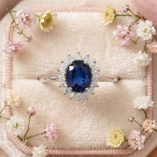 Midnight Sapphire Halo Ring - Image 4