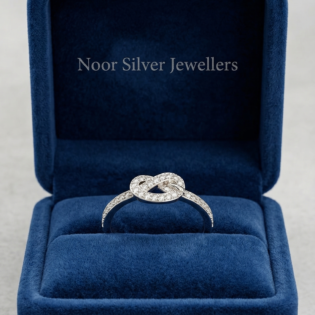 Silver Eternal Knot Sparkle Ring - Image 4