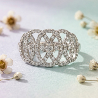 Celestial Lattice Silver Ring