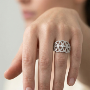 Celestial Lattice Silver Ring - Image 4