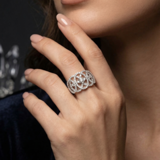 Celestial Lattice Silver Ring - Image 2