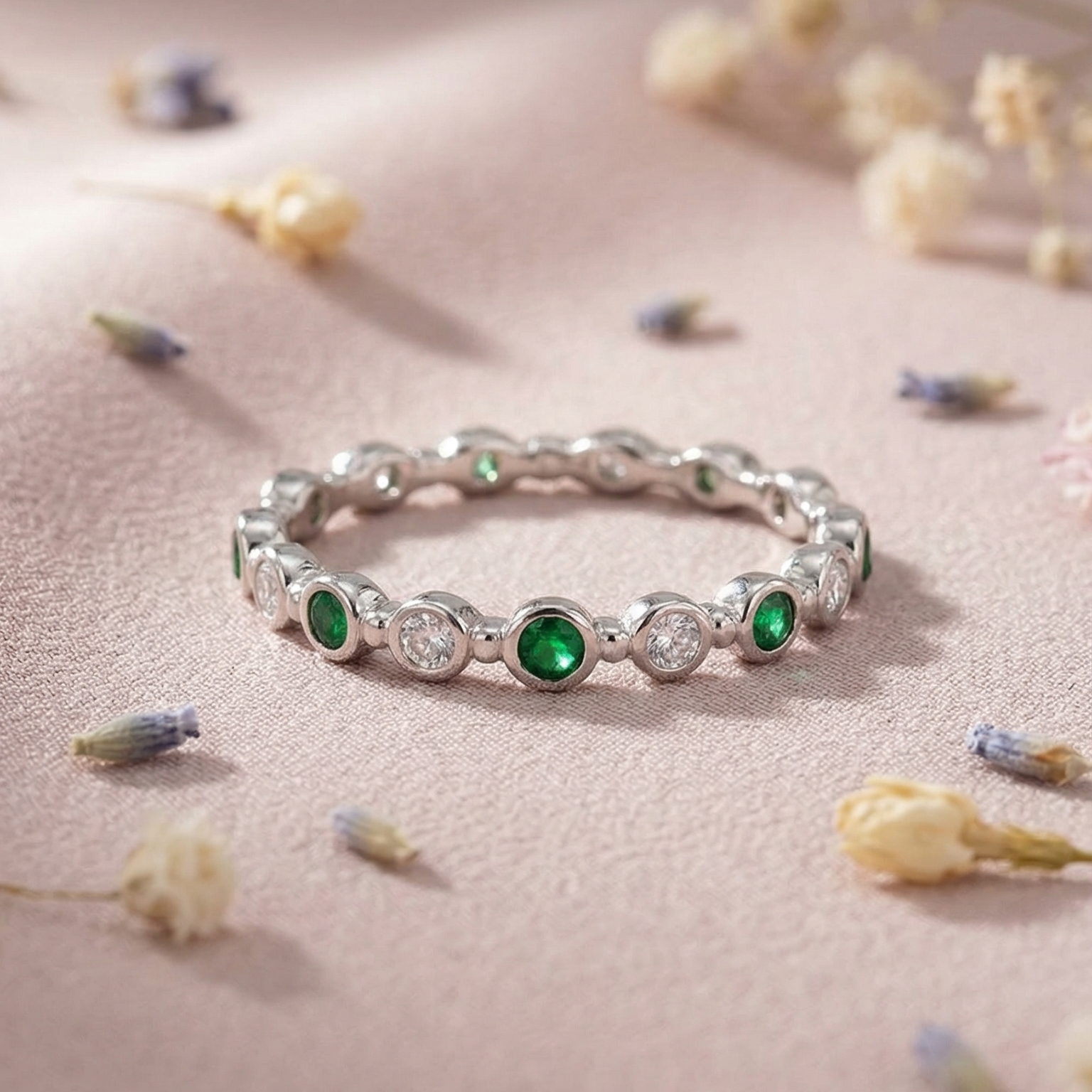 Emerald Rhythm Eternity Ring