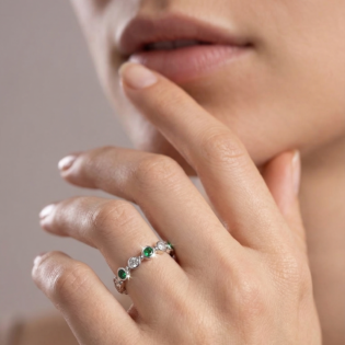Emerald Rhythm Eternity Ring - Image 5