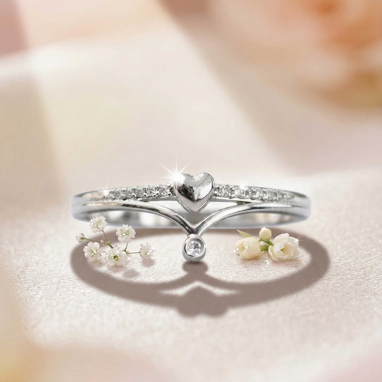 Heartline Promise Silver Ring