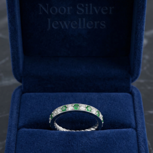 Emerald Whisper Silver Band - Image 3