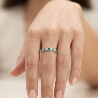 Emerald Whisper Silver Band - Image 4