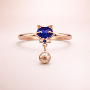 Luna Purrlume Charm Silver Ring - Image 5
