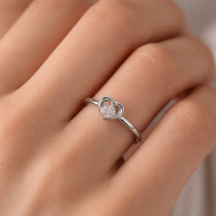 Silver Whisper Heart Ring - Image 2