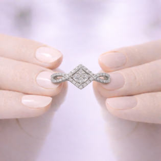 Silver Infinity Diamond Crest Ring - Image 4