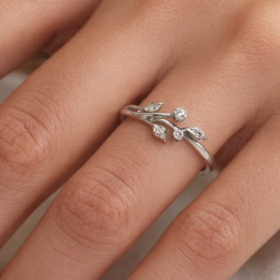 Silver Blossom Whisper Ring - Image 2