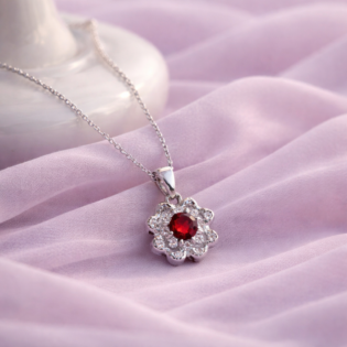 Crimson Petal Radiance Pendant