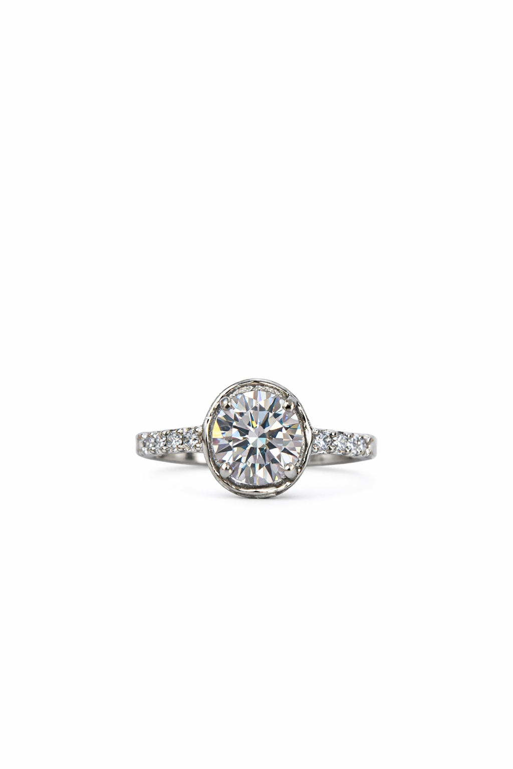 Celestial Radiance Silver Solitaire Ring