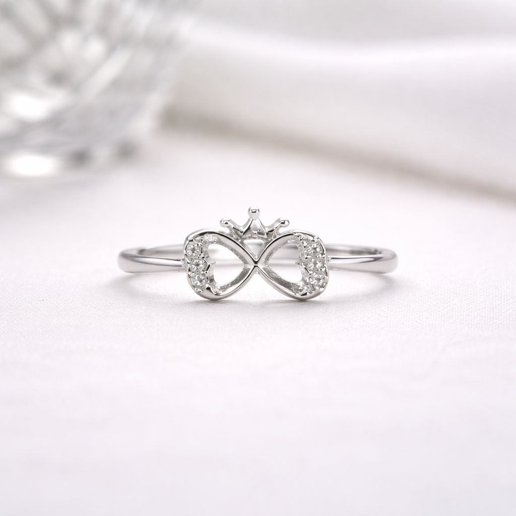 Crowned Infinity Silver Ring - Image 5