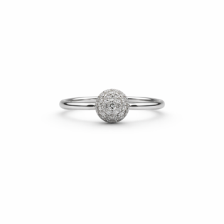 Celestial Spark Pavé Silver Ring