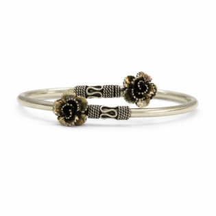 Noor Bloom Silver Kada Bracelet