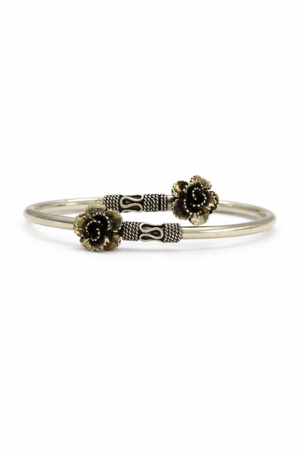 Noor Bloom Silver Kada Bracelet