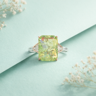 Verdantia Luxe Radiant Silver Ring