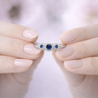 Midnight Halo Trinity Silver Ring - Image 3