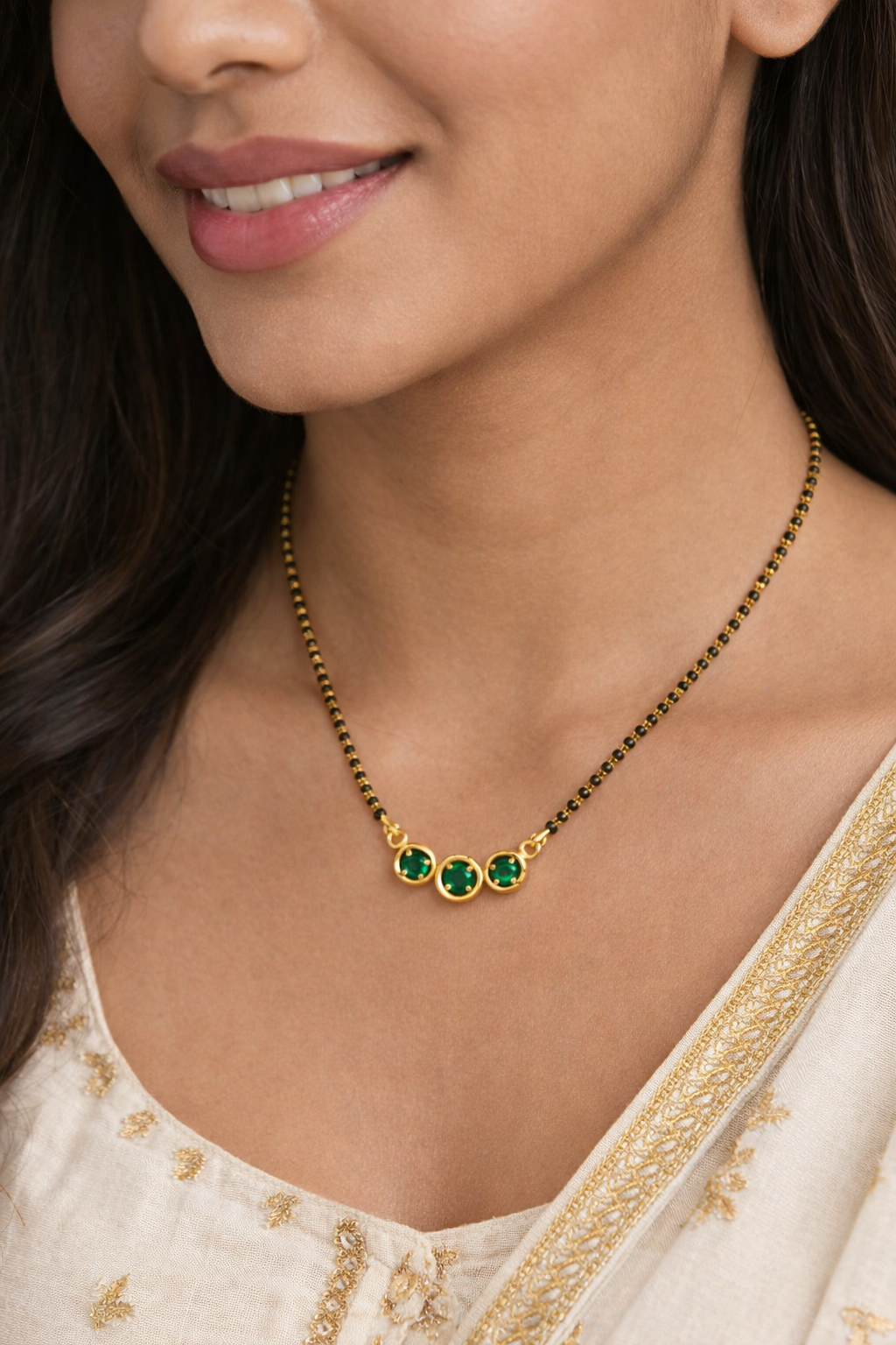 Triveni Harita Mangalsutra (Silver Finish) - Image 2