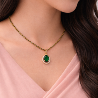 Vanya Emerald Halo Mangalsutra - Image 4