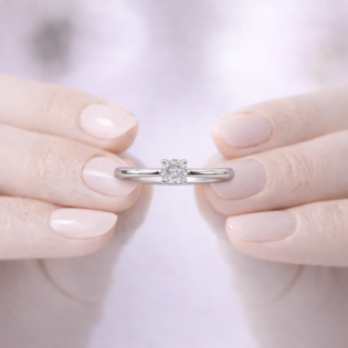 Luna Solitaire Silver Ring - Image 5